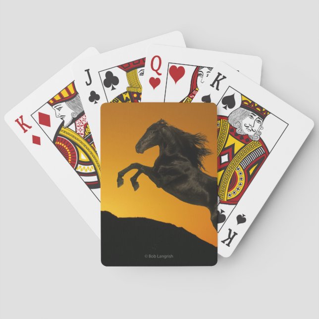 Fantasy Horses: Mountain Sunset Poker Cards (Back)