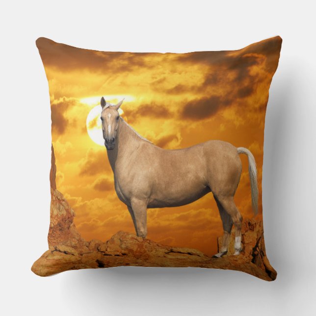 Fantasy Horses: Mountain Throw Pillow (Front)
