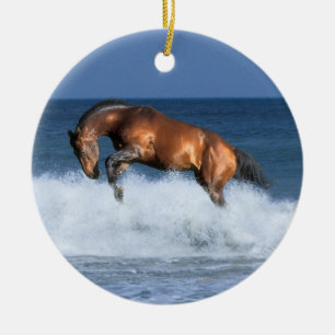 Fantasy Horses: Selle Francais & Sea Ceramic Ornament