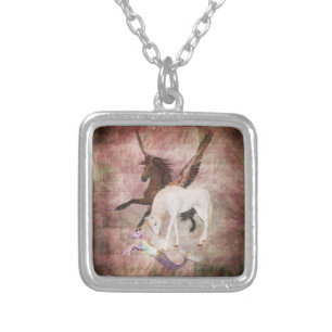Fantasy Horses Silver Plated Necklace