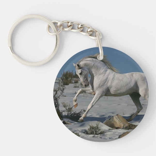 Fantasy Horses: Snow King Keychain (Front)