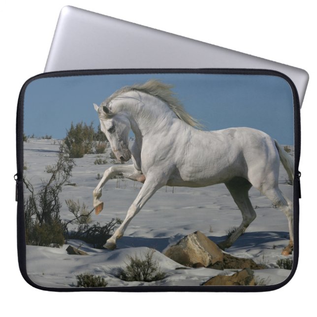 Fantasy Horses: Snow King Laptop Sleeve (Front)