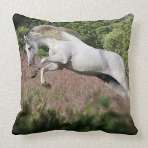 Fantasy Horses: Spring Gallop Throw Pillow