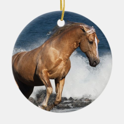 Fantasy Horses Summer Splash Ceramic Ornament