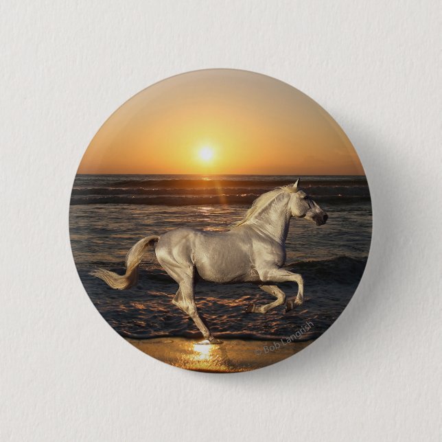 Fantasy Horses: Sunset Button (Front)