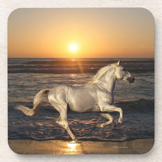 Fantasy Horses: Sunset Drink Coaster (Front)