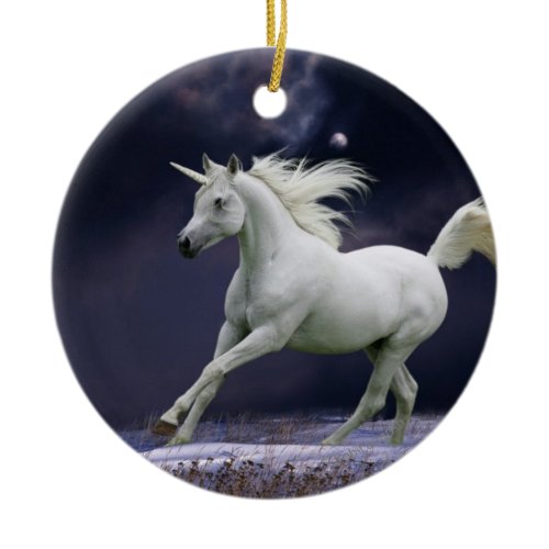 Fantasy Horses: Unicorn Ceramic Ornament