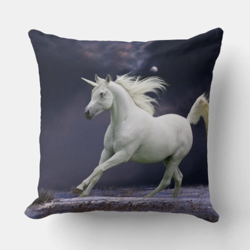 Fantasy Horses Unicorn Throw Pillow