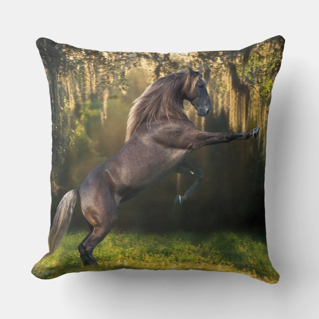 Fantasy Horses: Warrior Prince Throw Pillow (Front)