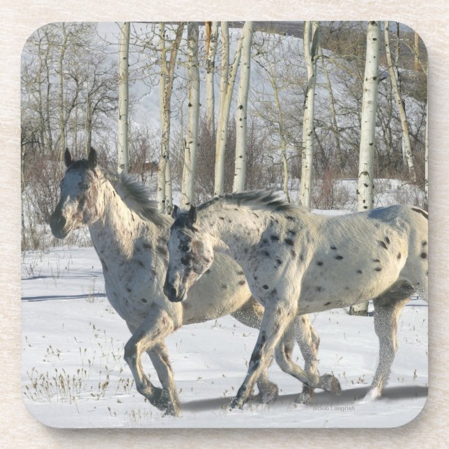 Fantasy Horses: Winter Wonderland Drink Coaster (Front)