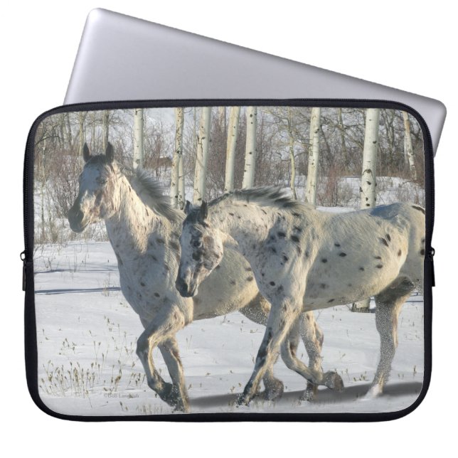 Fantasy Horses: Winter Wonderland Laptop Sleeve (Front)