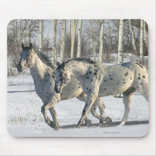Fantasy Horses Winter Wonderland Mouse Pad