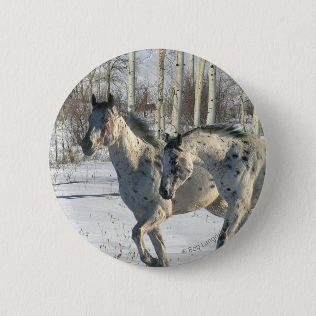 Fantasy Horses: Winter Wonderland Pinback Button (Front)