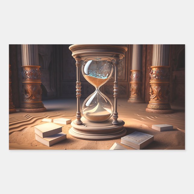 Fantasy Hourglass Rectangular Sticker (Front)