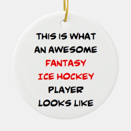 fantasy ice hockey player awesome ceramic ornament