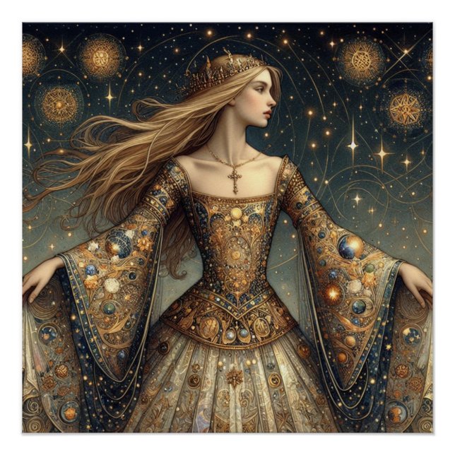 Fantasy illustration of princess poster (Front)