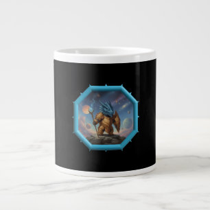 Fantasy Image Little Blue Dragon In Bronze Armor Giant Coffee Mug