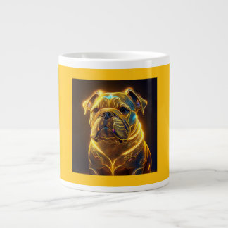 Fantasy Image Neon Yellow English Bulldog Giant Coffee Mug