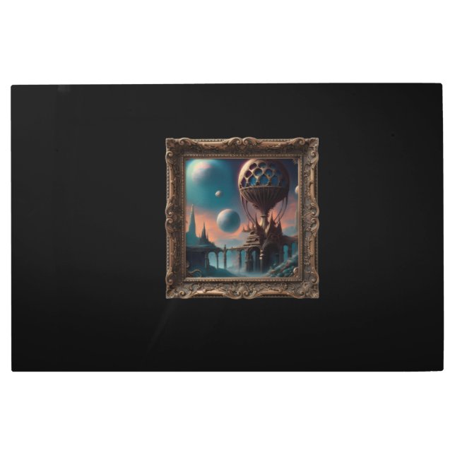 Fantasy Image Of A Strange Interstellar Structure Metal Print (Front)