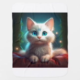 Fantasy Image Of A Young Albino Cat Baby Blanket