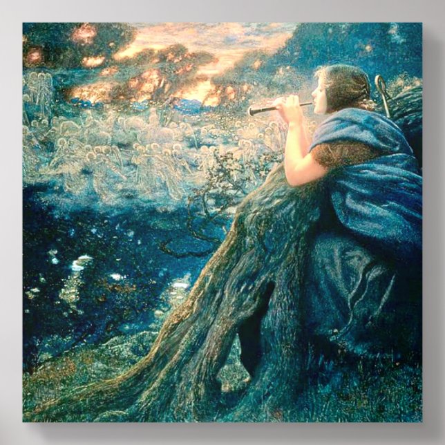 "Fantasy in Twilight" by Edward Robert Hughes Acrylic Photo Tile (Front Set)