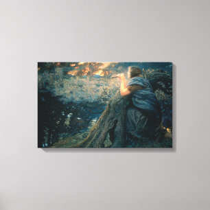 Fantasy in Twilight (by Edward Robert Hughes) Canvas Print