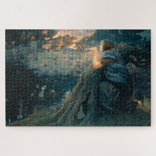 Fantasy in Twilight (by Edward Robert Hughes) Jigsaw Puzzle (Horizontal)