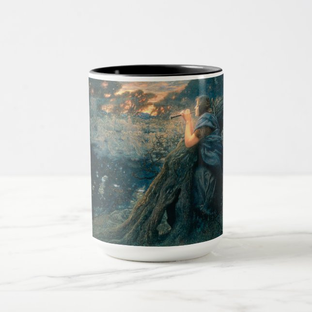 Fantasy in Twilight (by Edward Robert Hughes) Mug (Center)