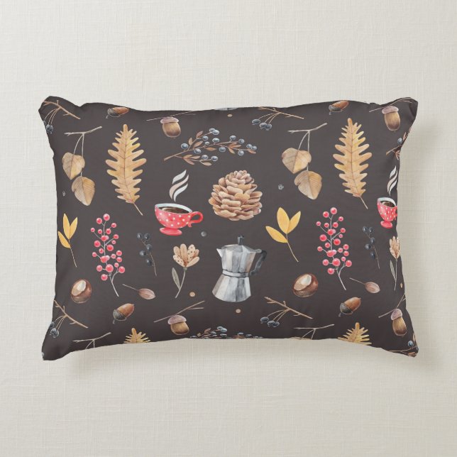 Fantasy-inspired botanical elements accent pillow (Front)