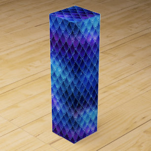 Fantasy Iridescent Dragon Blue Purple Scales Wine Box