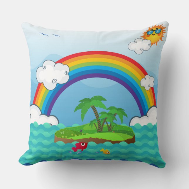 Fantasy Island Throw Pillow (Front)