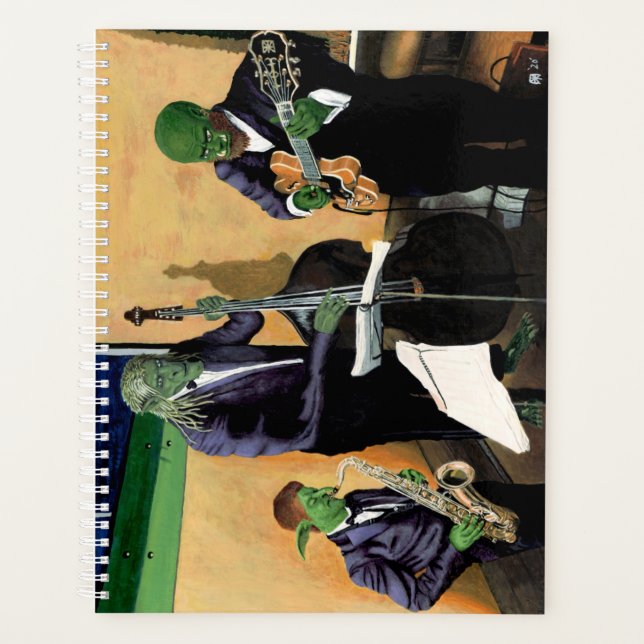 Fantasy Jazz Blues Musicians Music Art Planner (Front)