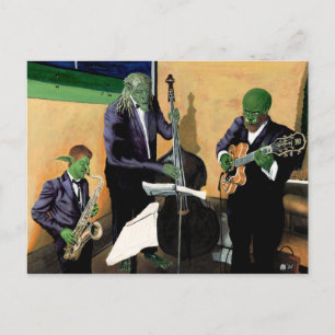 Fantasy Jazz Blues Musicians Music Art Postcard