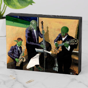 Fantasy Jazz Blues Musicians Music Art Wood Sign