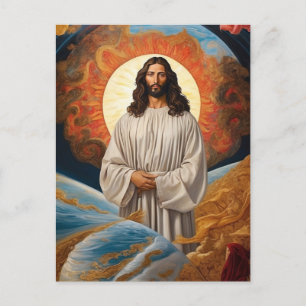 *~* Fantasy Jesus Christ AP50 Universe Earth Postcard