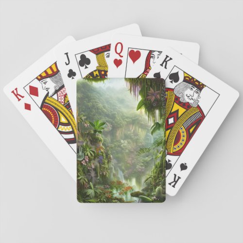 Fantasy Jungle Graphic with Spring Vibes  Playing Cards
