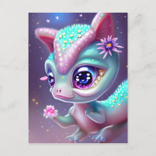 Fantasy Kawaii cute and adorable baby dinosaur Postcard