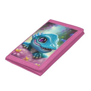 Fantasy Kawaii cute and adorable baby dragon Tri-fold Wallet