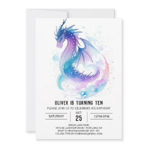 Fantasy Kids' Mythical Dragon Birthday Invitation