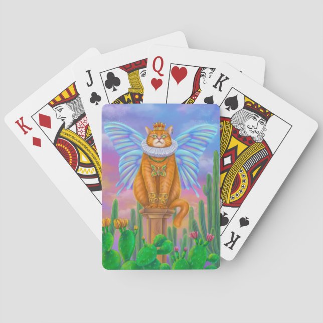 Fantasy king butterfly cat poker cards (Back)