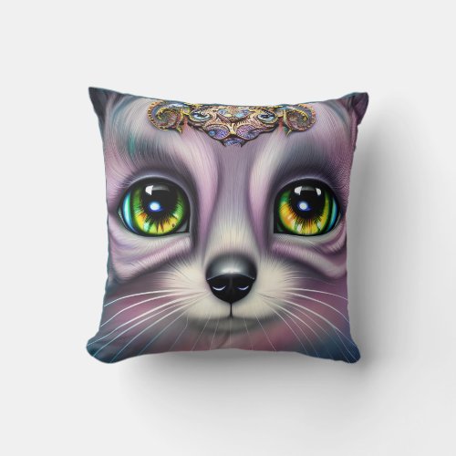 Fantasy Kitten Throw Pillow