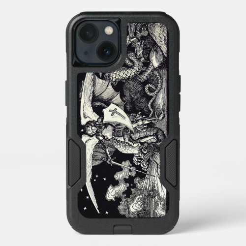 Fantasy Knight and Dragon iPhone 13 Case