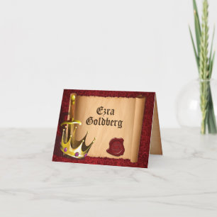 Fantasy Knight Medieval Bar Mitzvah Thank You Card