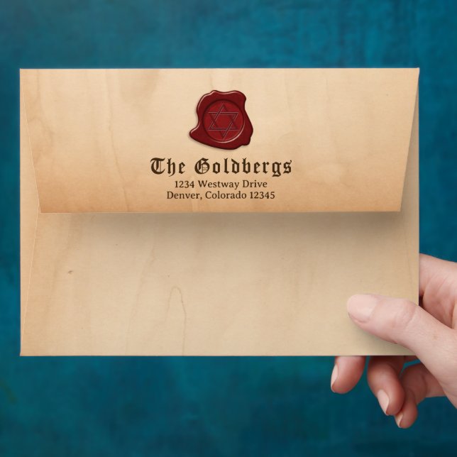 Fantasy Knight Medieval Times Wax Seal Bar Mitzvah Envelope (Hand)