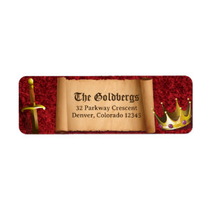 Fantasy Knight Sword Medieval Times Bar Mitzvah Label