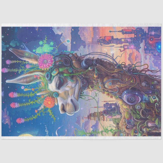 Fantasy Land Floral Design Decoupage Tissue Paper (Front)