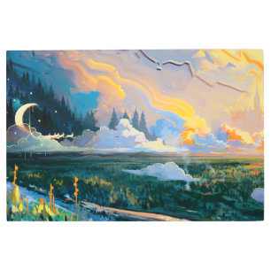Fantasy Landscape 36"x 24" Metal Wall Art