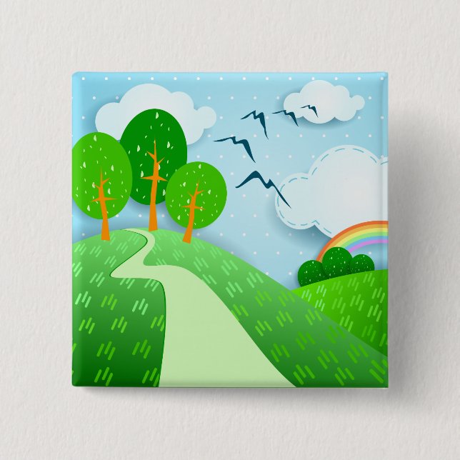 Fantasy landscape, button (Front)