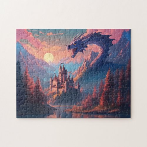Fantasy Landscape Castle Dragon Jigsaw Puzzle