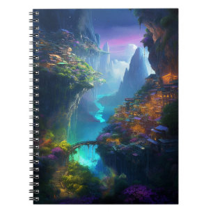 Fantasy Landscape Colorful Surreal Notebook